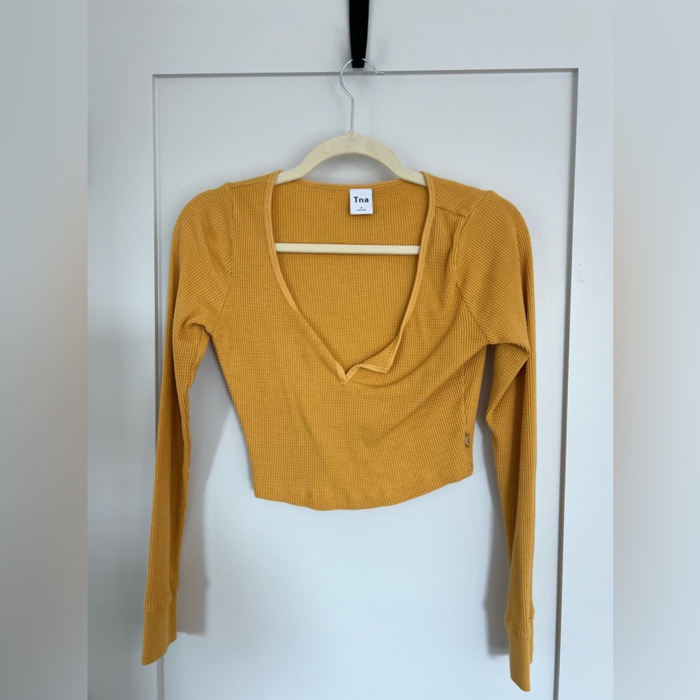 TNA waffle crop top